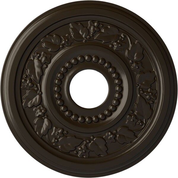 Ekena Millwork Genevieve Ceiling Medallion (Fits Canopies up to 3 1/2"), 16 1/8"OD x 3 1/2"ID x 7/8"P, Stone Hearth CM16GNSHF - main